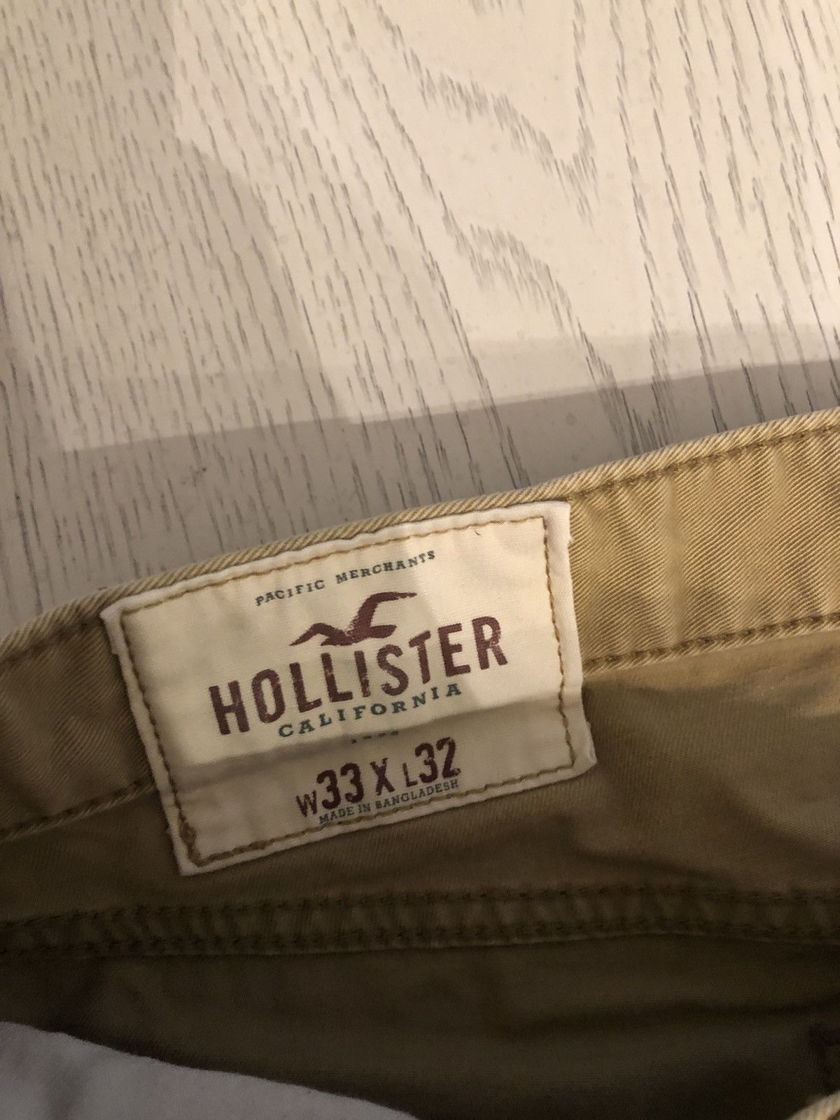 Hollister Hollister Beige Tan Mens Khaki Pants Slim Fit Size 33 X 32 Size US 33 - 8 Thumbnail