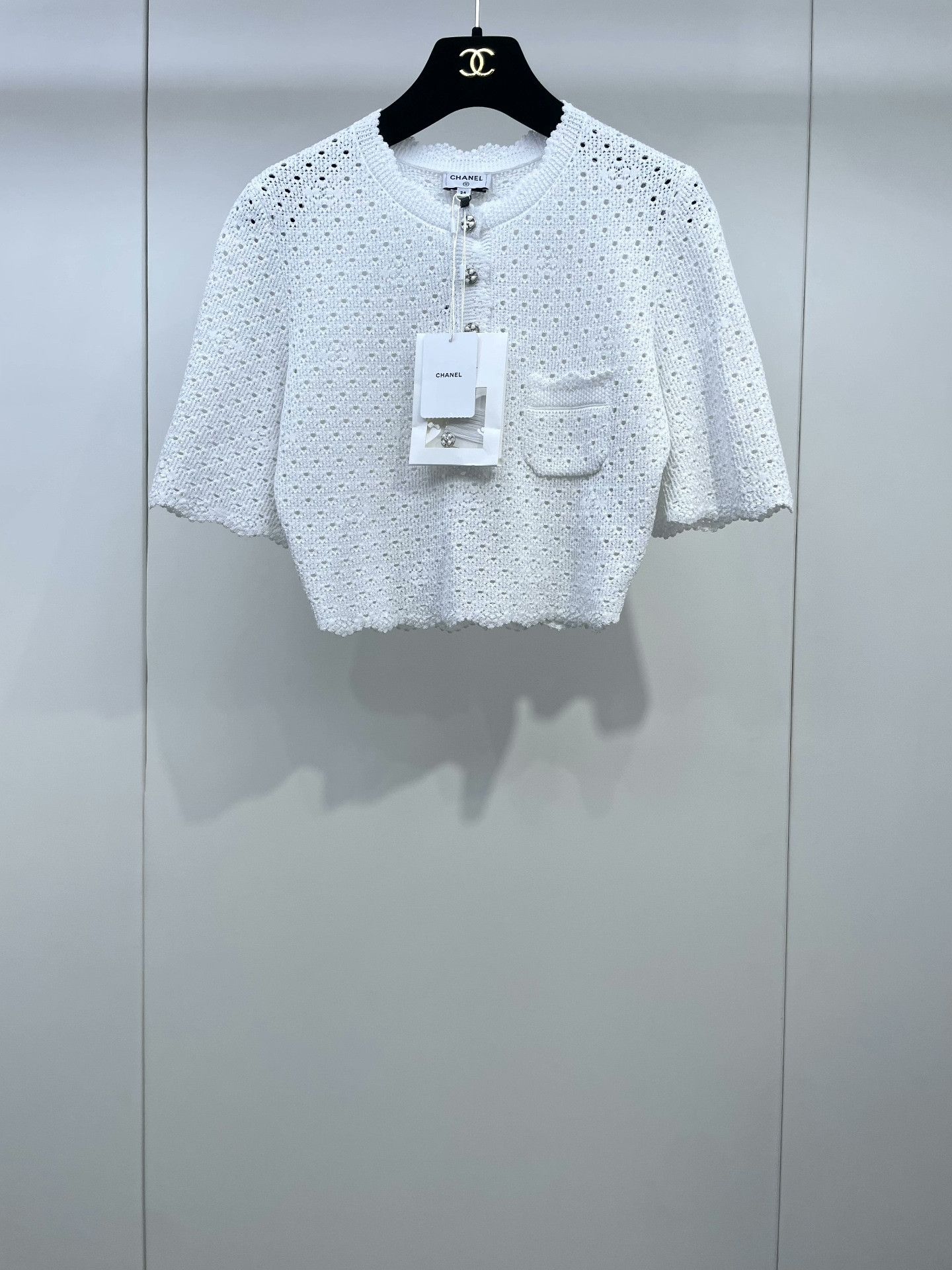 Chanel Chanel 24P Knit Openwork Short Top Size XXS / US 00 / IT 34 - 1 Thumbnail