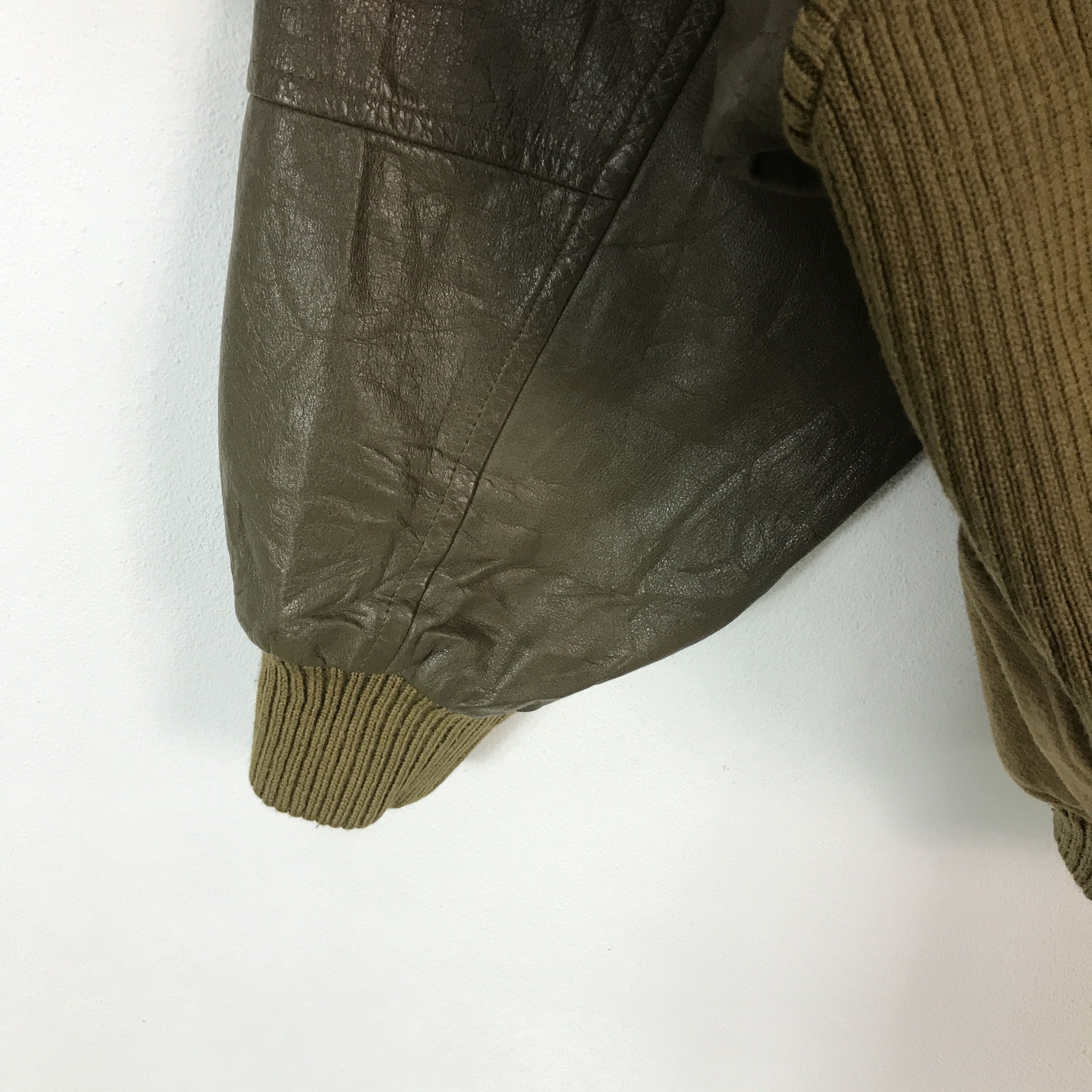 Japanese Brand nevada Wool jacket Leather sleeve jacket Size US L / EU 52-54 / 3 - 7 Thumbnail