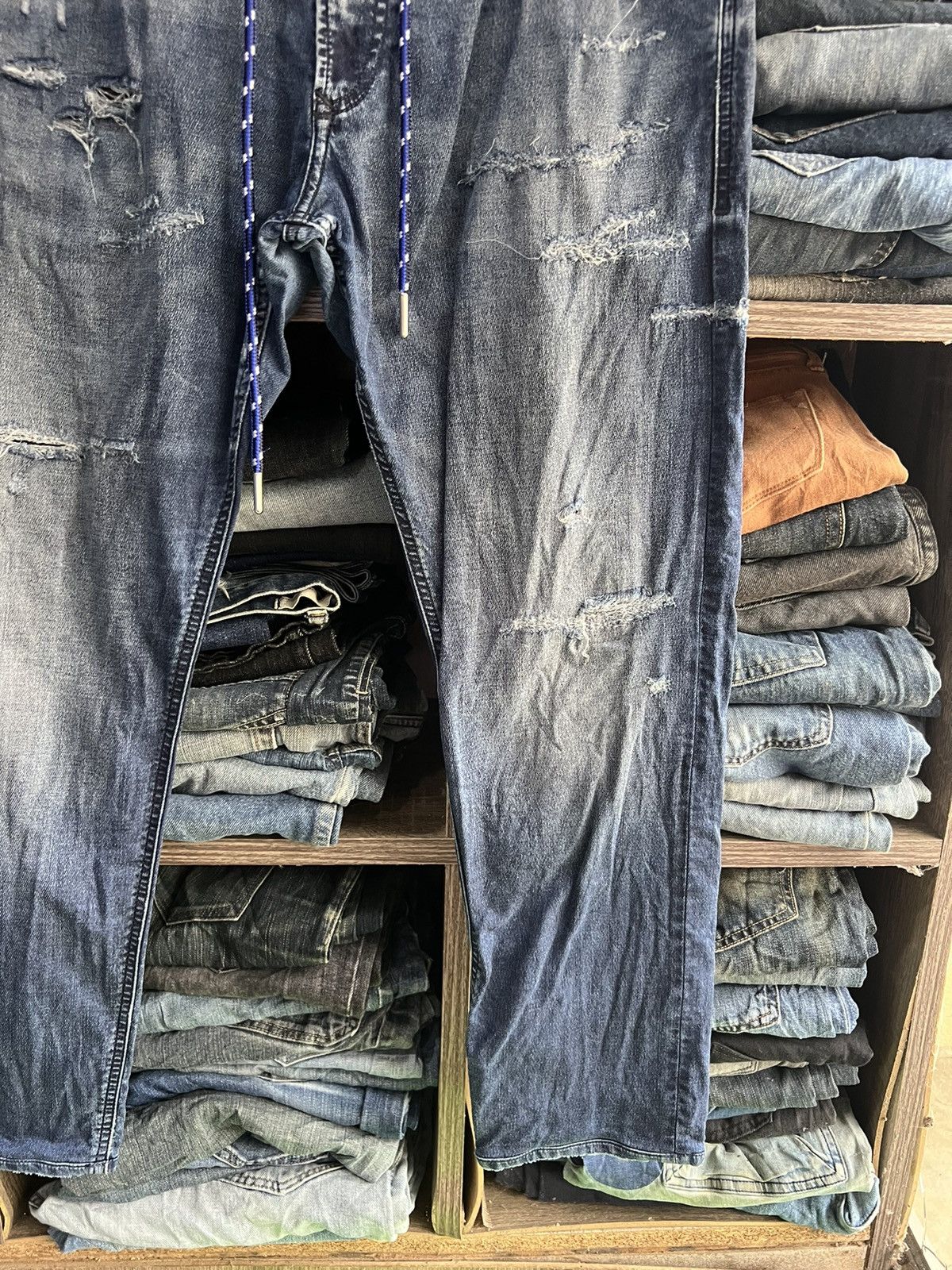 Diesel 🔥Vintage Diesel Stretchable Distressed Denim Sweatpants Size US 36 / EU 52 - 7 Thumbnail