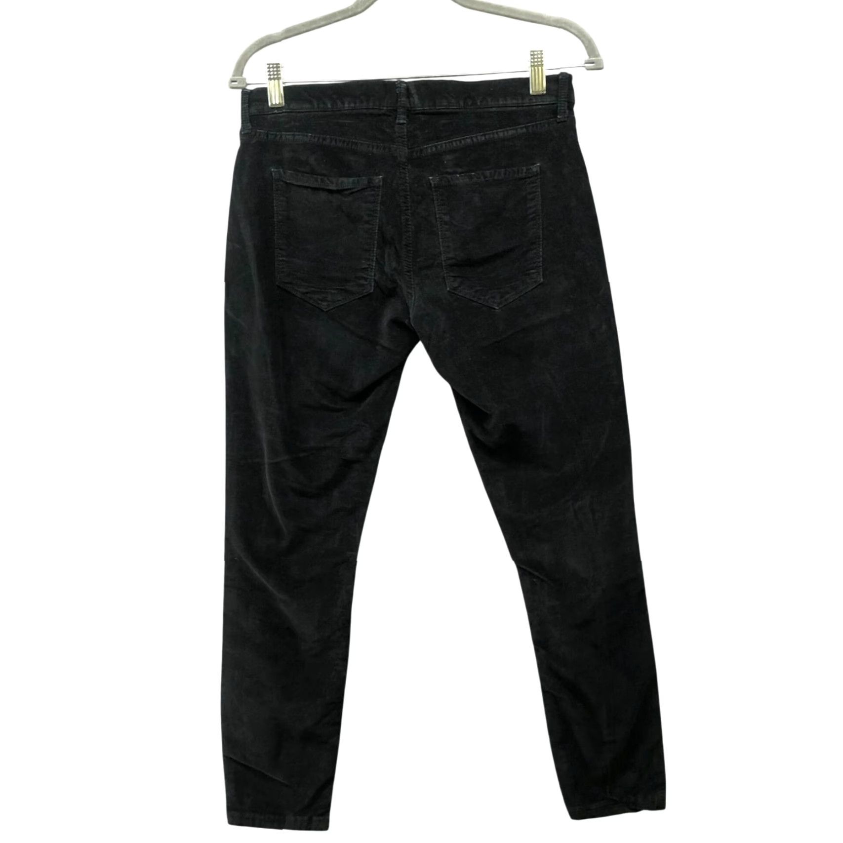Banana Republic Banana Republic Pants Womens 27 Black Velvet Skinny Mid Rise Stretch Size 27" / US 4 / IT 40 - 2 Thumbnail
