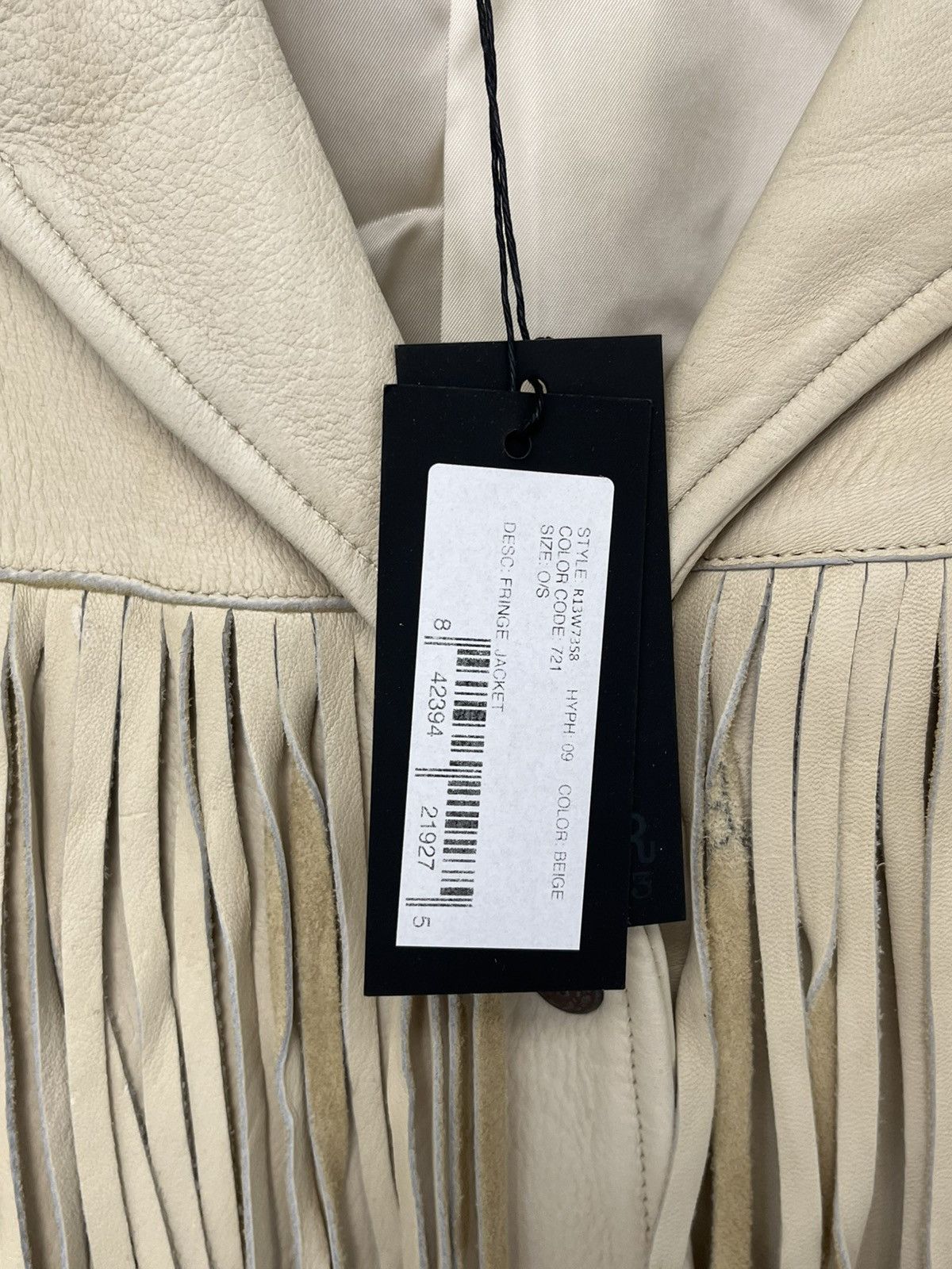 R13 Leather Fringe Jacket. Size XL / US 12-14 / IT 48-50 - 6 Thumbnail