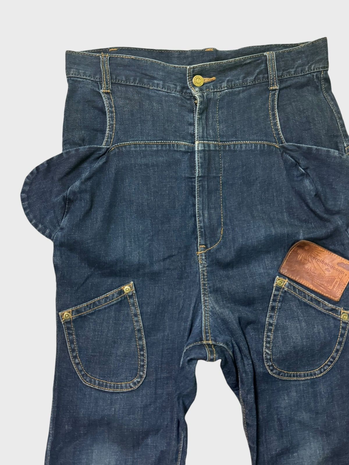 Issey Miyake × Japanese Brand × mercibeaucoup MERCIBEAUCOUP ISSEY MIYAKE Ear Design Denim Jean Size US 29 - 4 Thumbnail