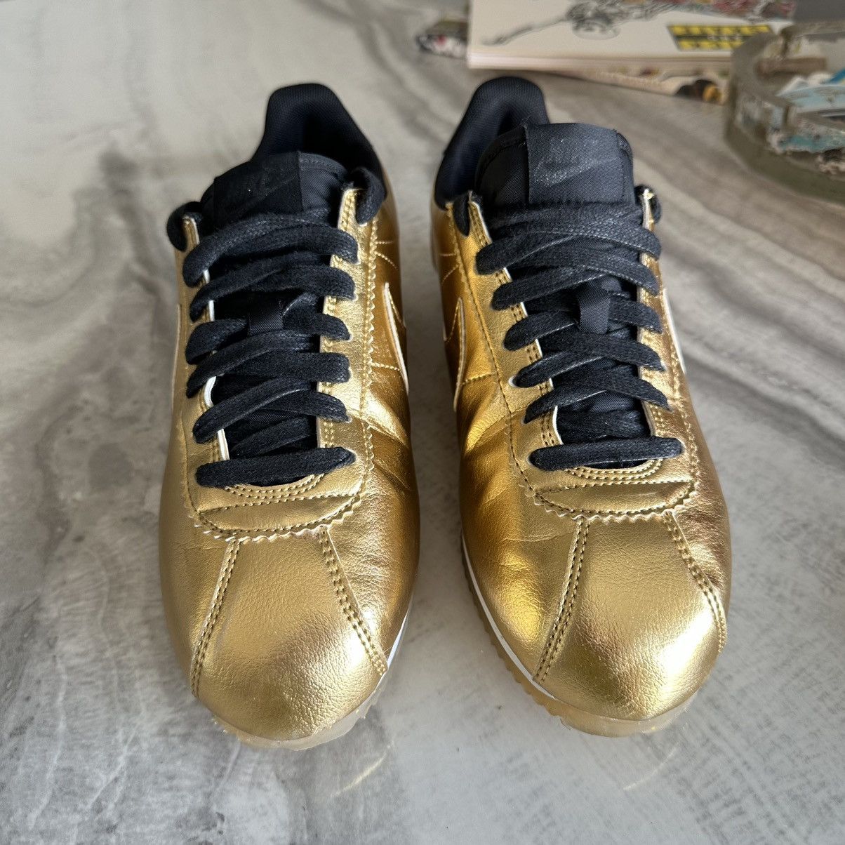 Nike Nike Classic Cortez Leather SE 'Metallic Gold' Sneakers Size US 8 / IT 38 - 4 Thumbnail