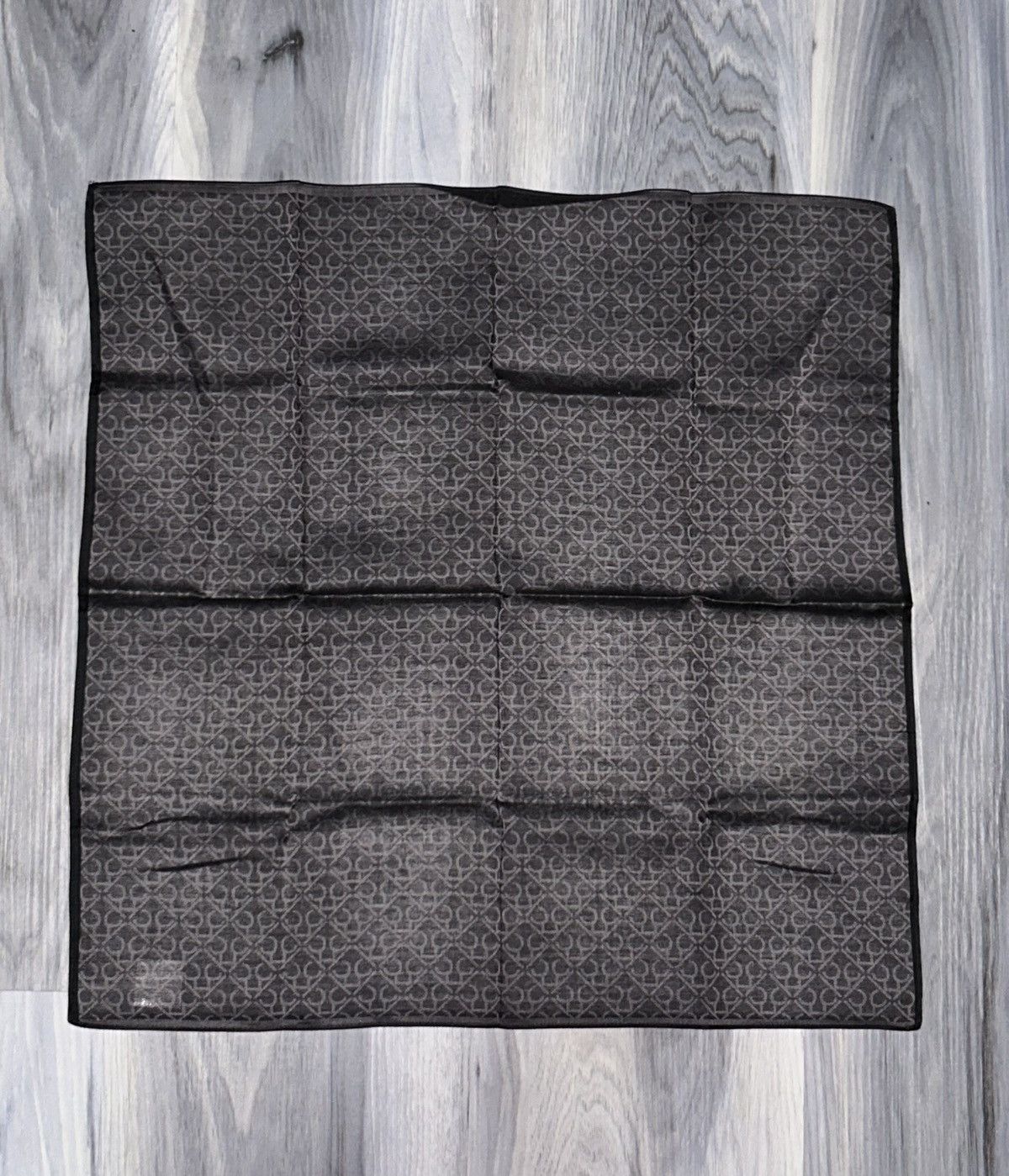 Calvin Klein Calvin Klein Vintage Black CK AOP Cotton Handkerchief Scarf Size ONE SIZE - 8 Thumbnail