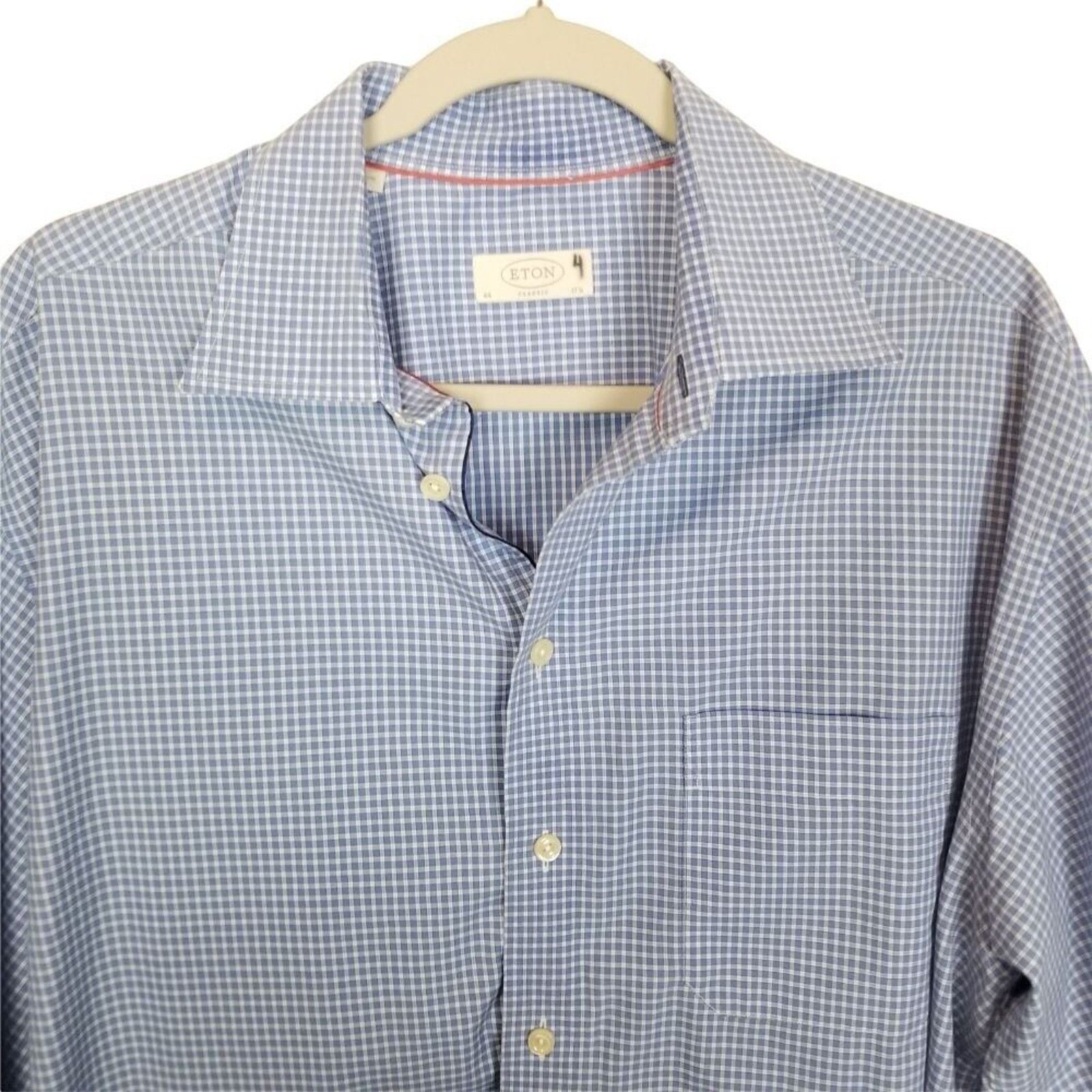 Eton Eton Mens Gingham Dress Shirt Size 44 Classic Formal Career Size US S / EU 44-46 / 1 - 2 Thumbnail