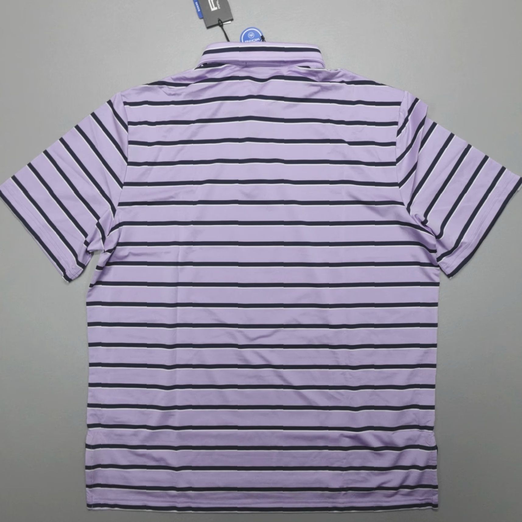 RLX Ralph Lauren RLX Ralph Lauren Performance Golf Striped Polo Shirt Men L Purple MOISTURE WICKING Lightweight Breathable Sleeve Short Collared Shirt Polo Size US L / EU 52-54 / 3 - 7 Thumbnail