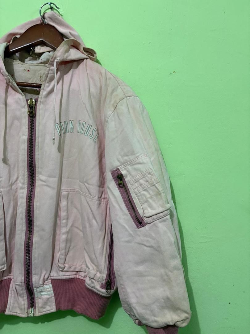 Pink House Vintage Pink House Bomber Jacket Big Logo Design With Hoodie Size US M / EU 48-50 / 2 - 8 Thumbnail