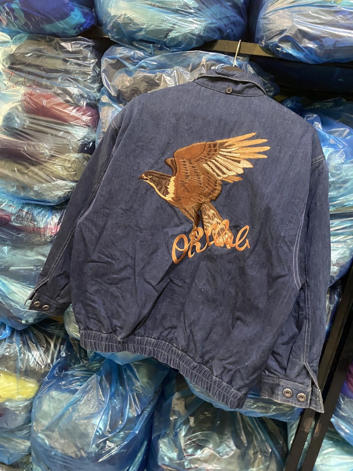 Other Vintage OR CLUB Denim Jacket with Embroidered Eagle Back Size US M / EU 48-50 / 2 - 6 Thumbnail