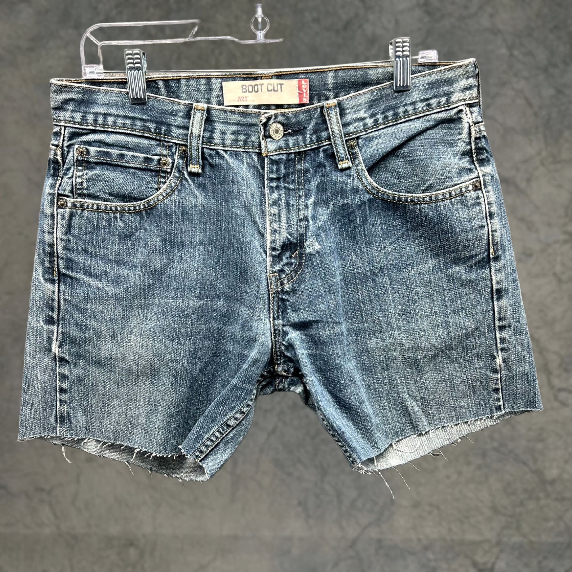 Levi's Levi's 527 Jeans Shorts Mens 32 Blue Denim Washed Bootcut Cotton Vintage Jorts Bermuda Casual 6 Inseam Regular 32x34-Blue Mens Shorts Size US 32 / EU 48 - 1 Thumbnail