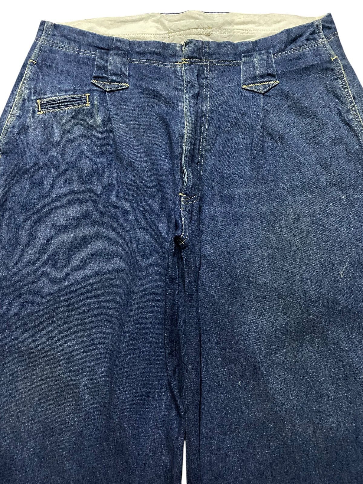 Japanese Brand Work Wear Japanese Brand Style Gin Wash Super Baggy Jeans Size US 37 - 3 Thumbnail
