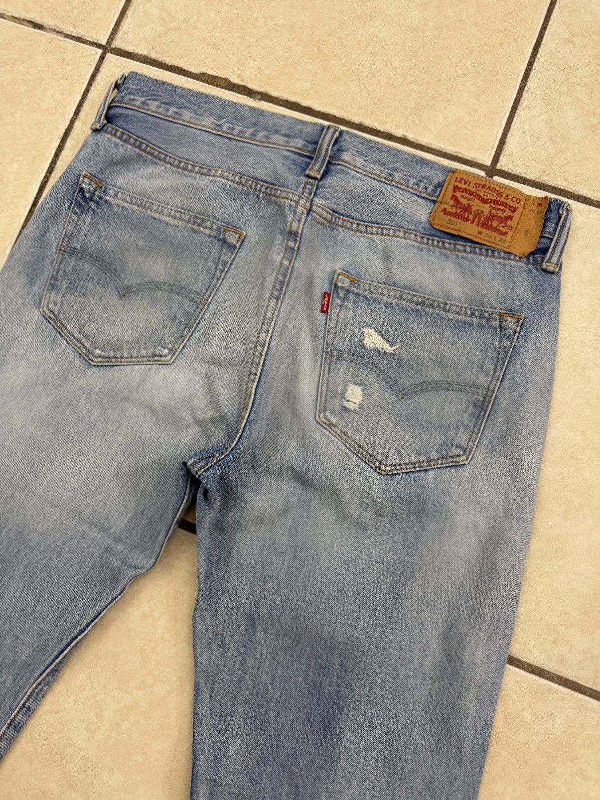 Levi's Levi's 501 Mens Blue Jeans Vintage Distressed W34 L32 Size US 34 / EU 50 - 4 Thumbnail