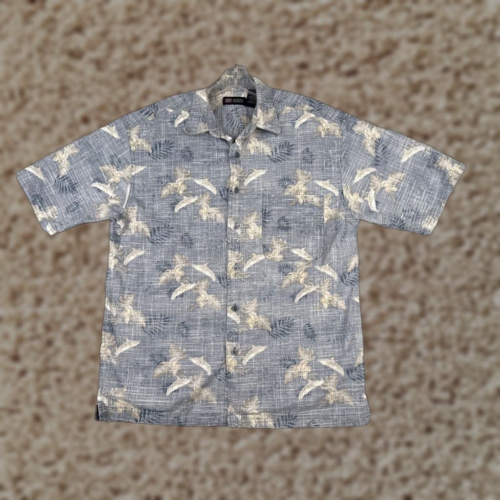 Faded Glory Faded Glory Men Shirt Floral Beig e 100% Cotton Hawaiian Pocket Short Sleeve Button-Up Vintage: No Size US M / EU 48-50 / 2 - 1 Thumbnail