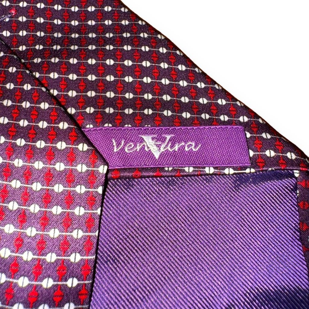 Other Ventura Handmade in USA 100% Silk Purple Tie Size ONE SIZE - 5 Thumbnail
