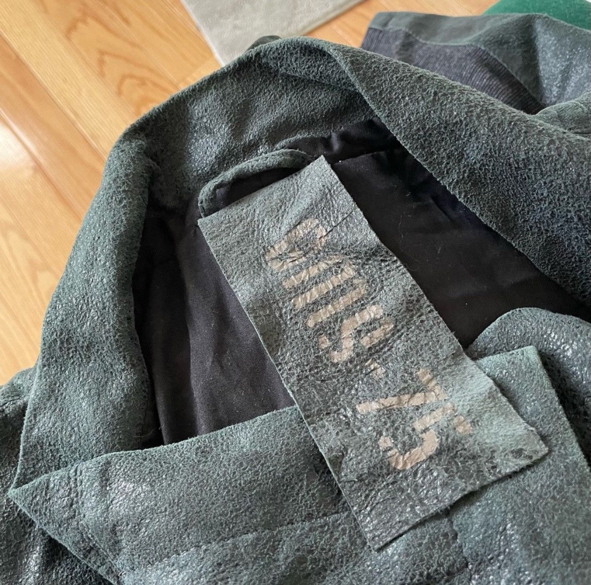 Gimo's Gimo's GMS-75 Distressed Black High Cowl Neck Leather Jacket Size 3XL / US 20-22 - 8 Thumbnail