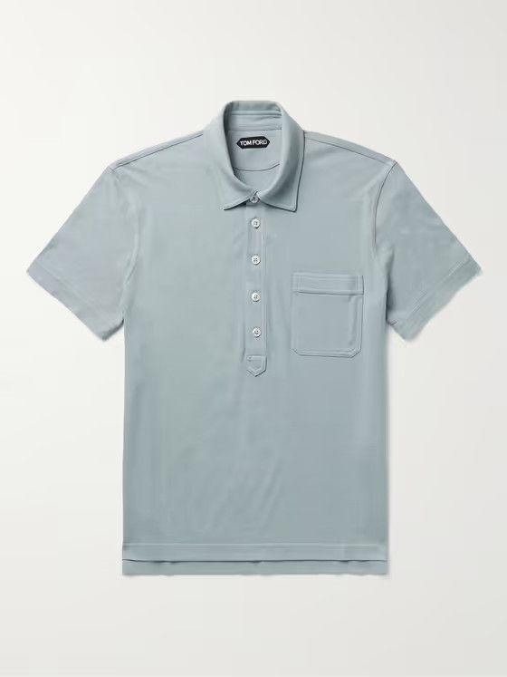 Tom Ford o1loc1c0824 TFJ307 Polo Shirt in Light Blue Size US M / EU 48-50 / 2 - 1 Thumbnail