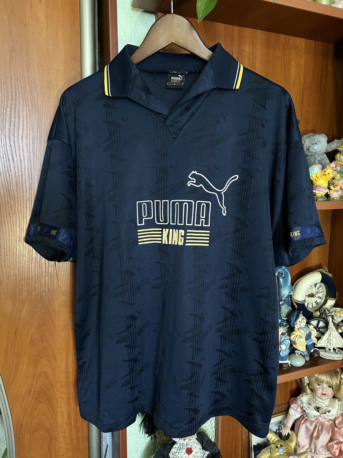 Puma Vintage Puma King Blokecore Navy Soccer Football Jersey tee Size US L / EU 52-54 / 3 - 1 Thumbnail