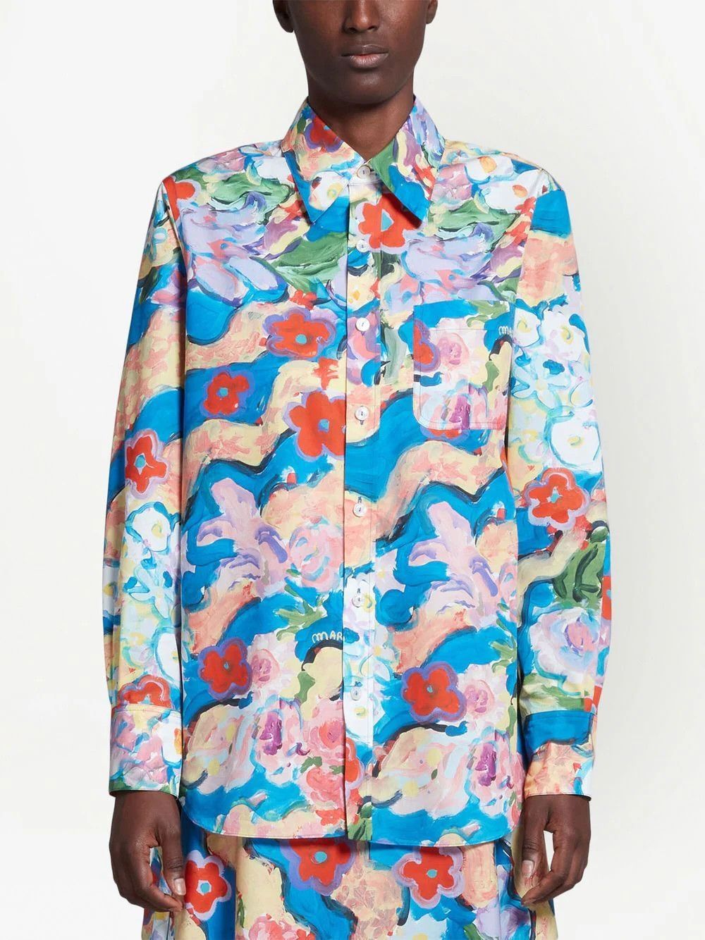 Marni o1srvl11e0624 Shirt in Multicolor Size L / US 10 / IT 46 - 2 Thumbnail