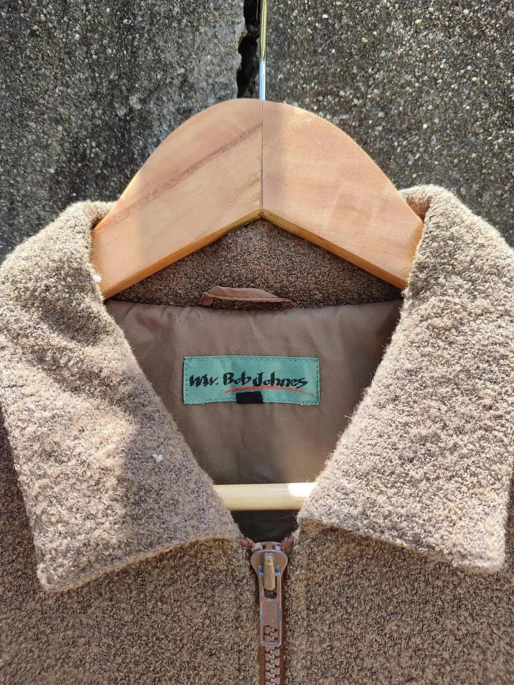 Japanese Brand Mr. Bob Johnes Beige Panelled Fleece Bomber Jacket Size US M / EU 48-50 / 2 - 4 Thumbnail