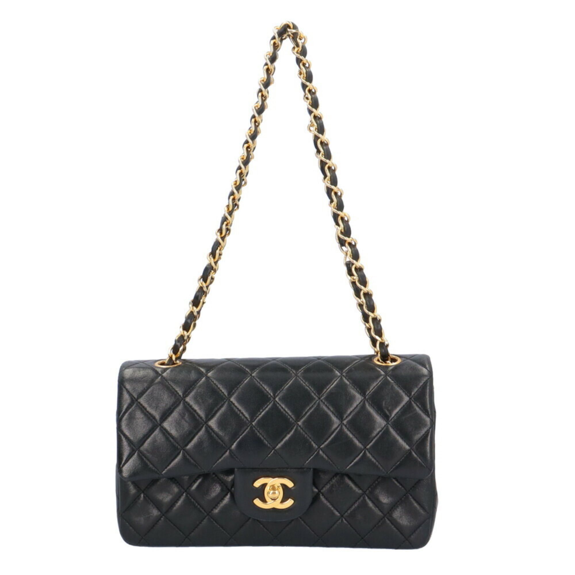 Chanel CHANEL Chain Matelasse Shoulder Bag Lambskin A01112 Black Women's