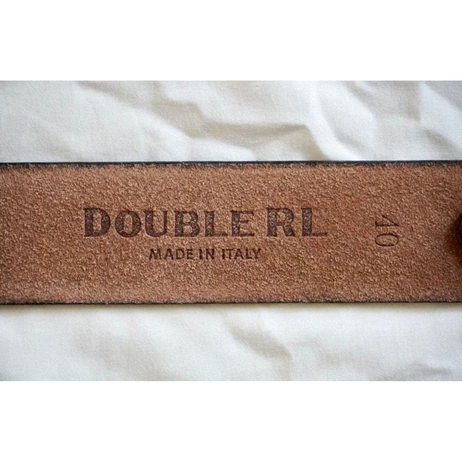 Ralph Lauren RRL RALPH LAUREN LEATHER BELT SIZE 40 BROWN THUNDERBIRD EMBOSSED USED MEN Size 40 - 5 Thumbnail