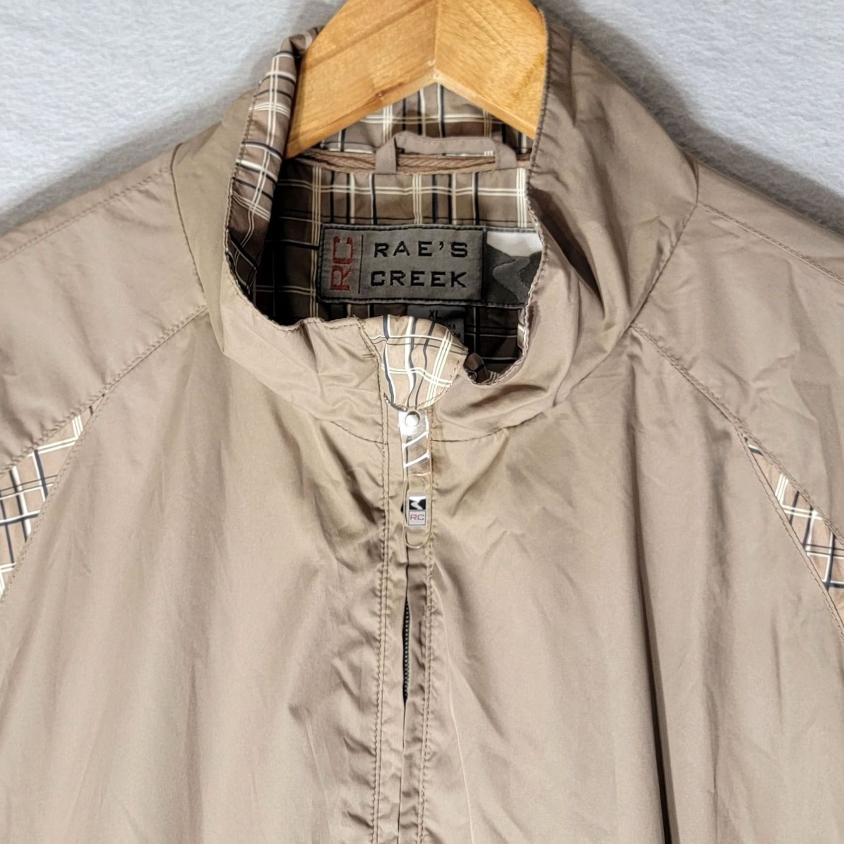 Vintage Rae's Creek Mens Jacket Windbreaker Waterproof Plaid 1/4 Zip Packable Gorpcore Sz XL Tan Size US XL / EU 56 / 4 - 4 Thumbnail