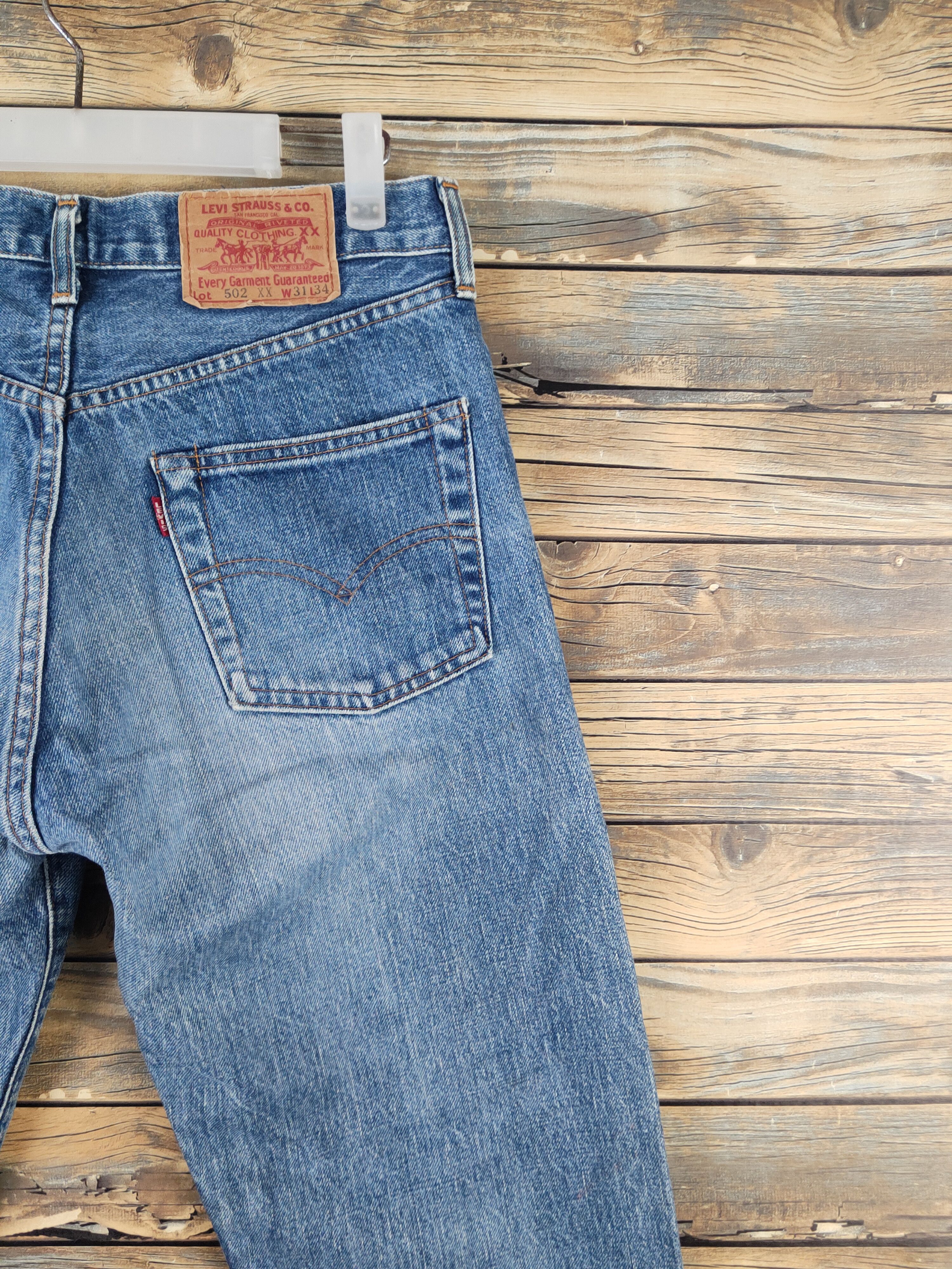 Levi's 502 Levi's big E Selvedge Ripped denim Jeans #W2261 Size US 30 / EU 46 - 11 Thumbnail