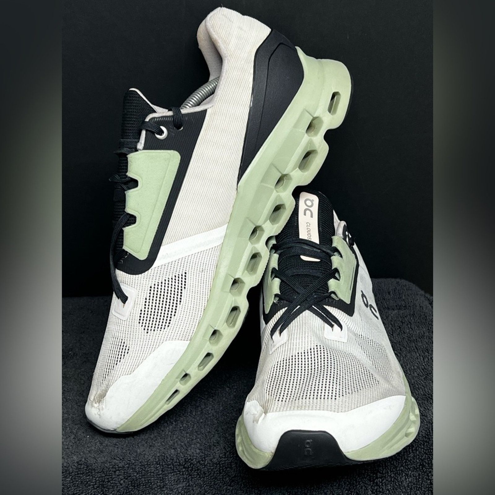 On Cloudstratus REFLECTIVE Running Shoes White Black Sage display picture 3