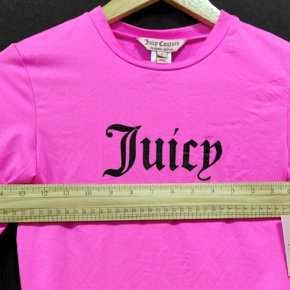 Juicy Couture Juicy Couture Pink Long Sleeve Top Solid Knit Women S Blouse Crew Neck Pullover Stretch Casual Front Logo Printed Quick Ship NWT Size S / US 4 / IT 40 - 7 Thumbnail