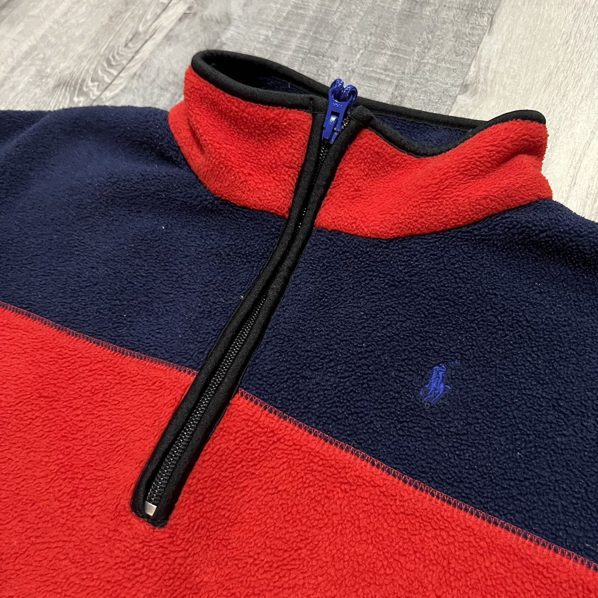 Polo Ralph Lauren × Vintage VTG Polo Ralph Lauren 80s/90s Red 1/4 Zip Fleece Jacket Size US XL / EU 56 / 4 - 4 Thumbnail