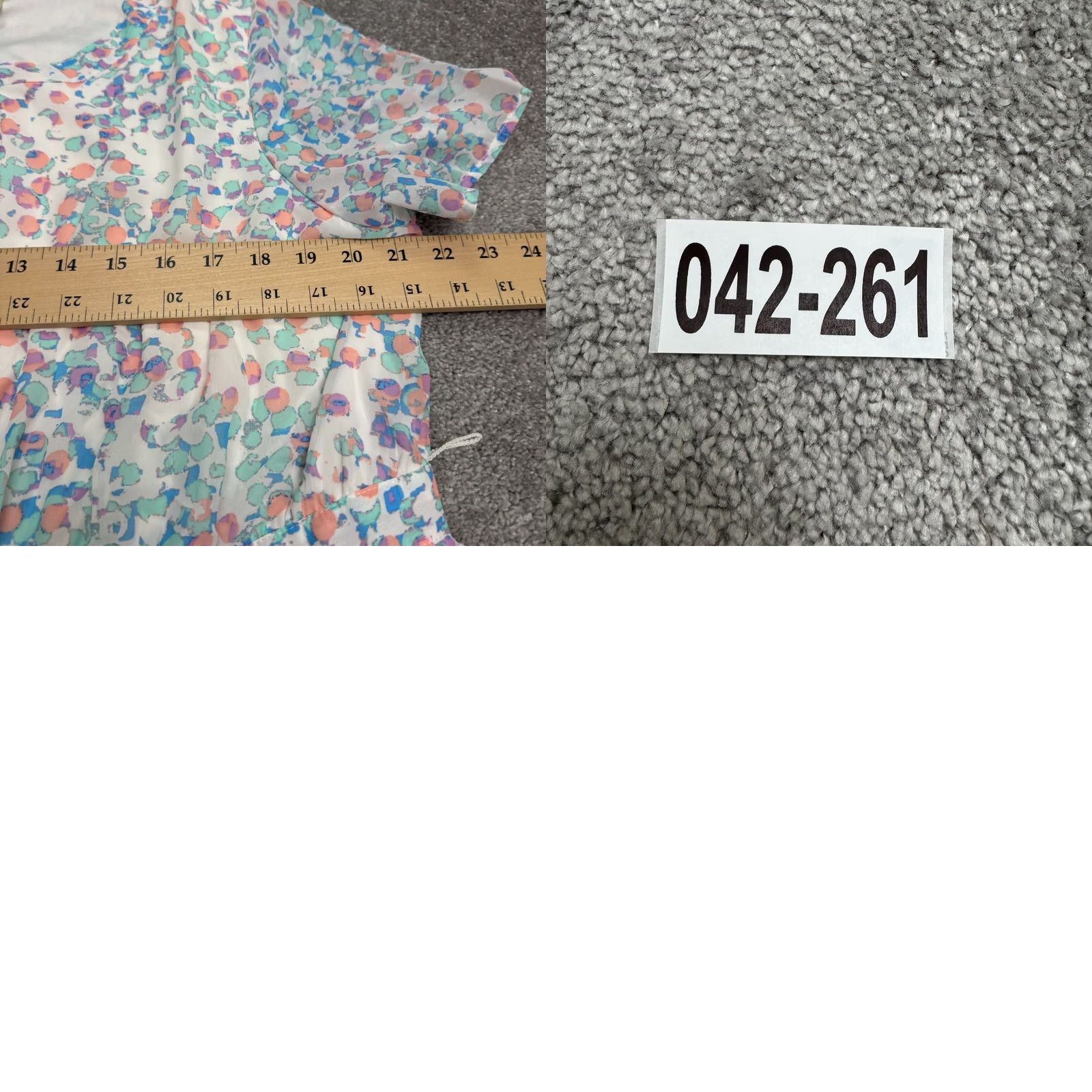 Blair Blair Sheath Dress Women L Multicolor Abstract Print Chiffon Ruffle Hem Midi Short Sleeve Size L / US 10 / IT 46 - 10 Thumbnail