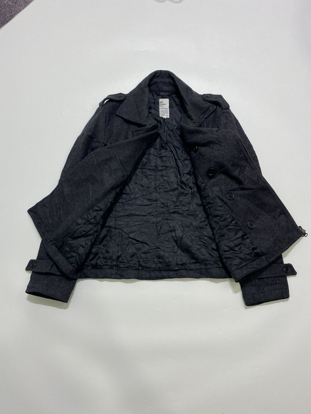 If Six Was Nine Perfecto Wool napoleon Jacket Semantic Design Y2K Size US L / EU 52-54 / 3 - 6 Thumbnail
