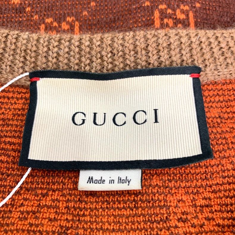 Gucci Gucci Dark orange logo double G full print round neck wool Size US S / EU 44-46 / 1 - 5 Thumbnail