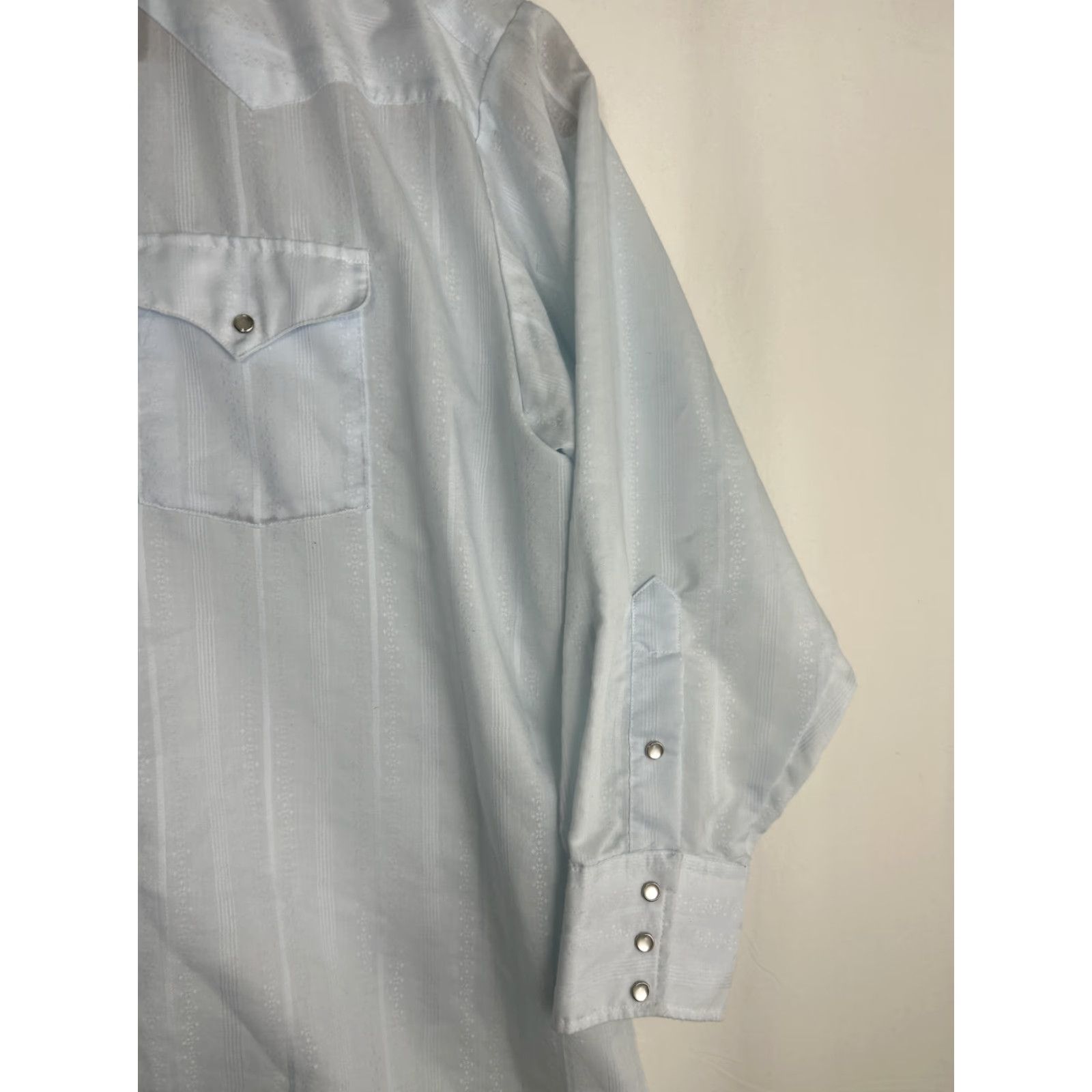 Vintage VINTAGE Panhandle Slim Western Shirt Pearl Snap Light Blue Long Sleeve 18.5-34 Mens Shirt Slimming Western Pearl Snap Blue 1980s Size US XXL / EU 58 / 5 - 4 Thumbnail