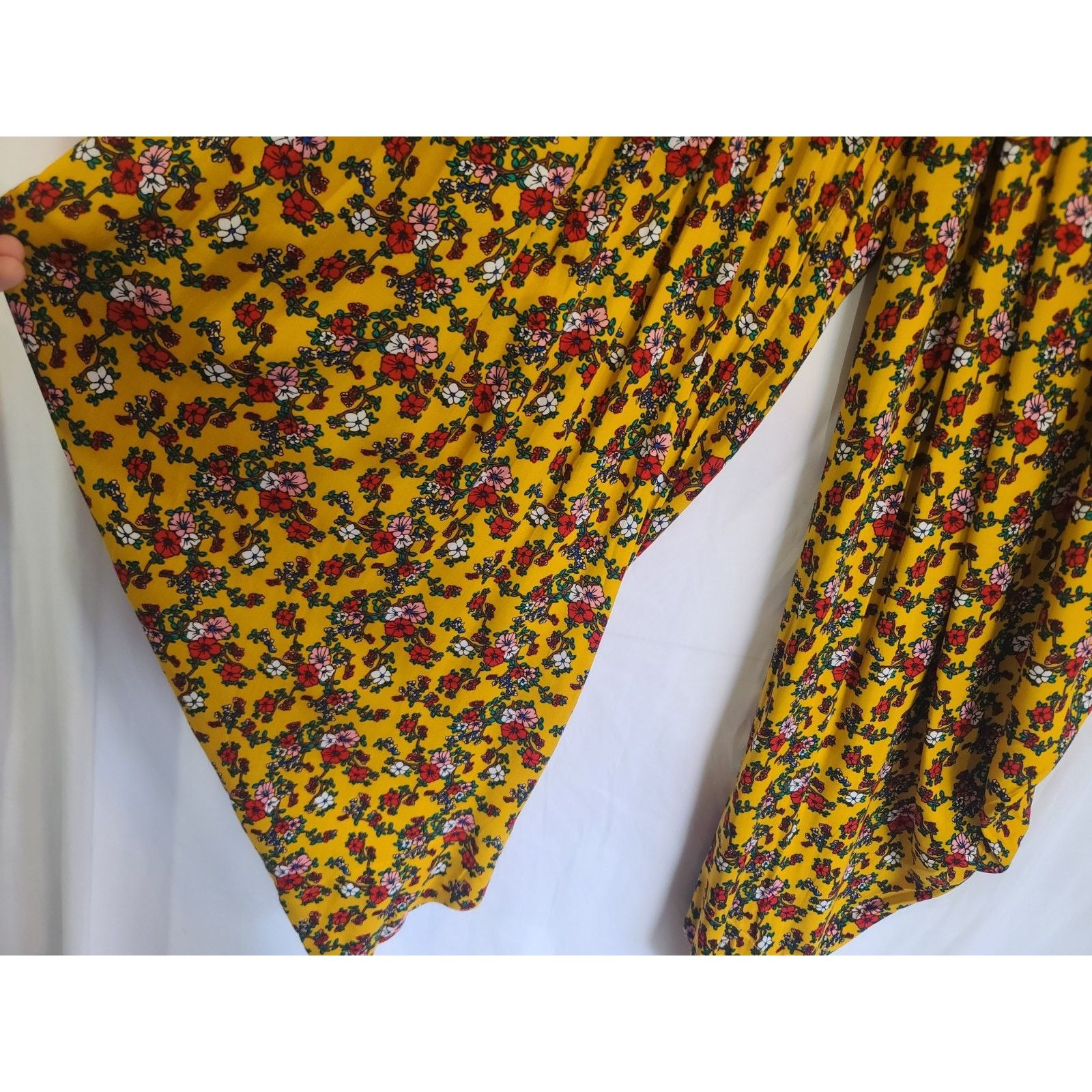 Anthropologie Anthropologie Orange Floral Pleated Harem Baggy Pants Large Size 28" / US 6 / IT 42 - 3 Thumbnail