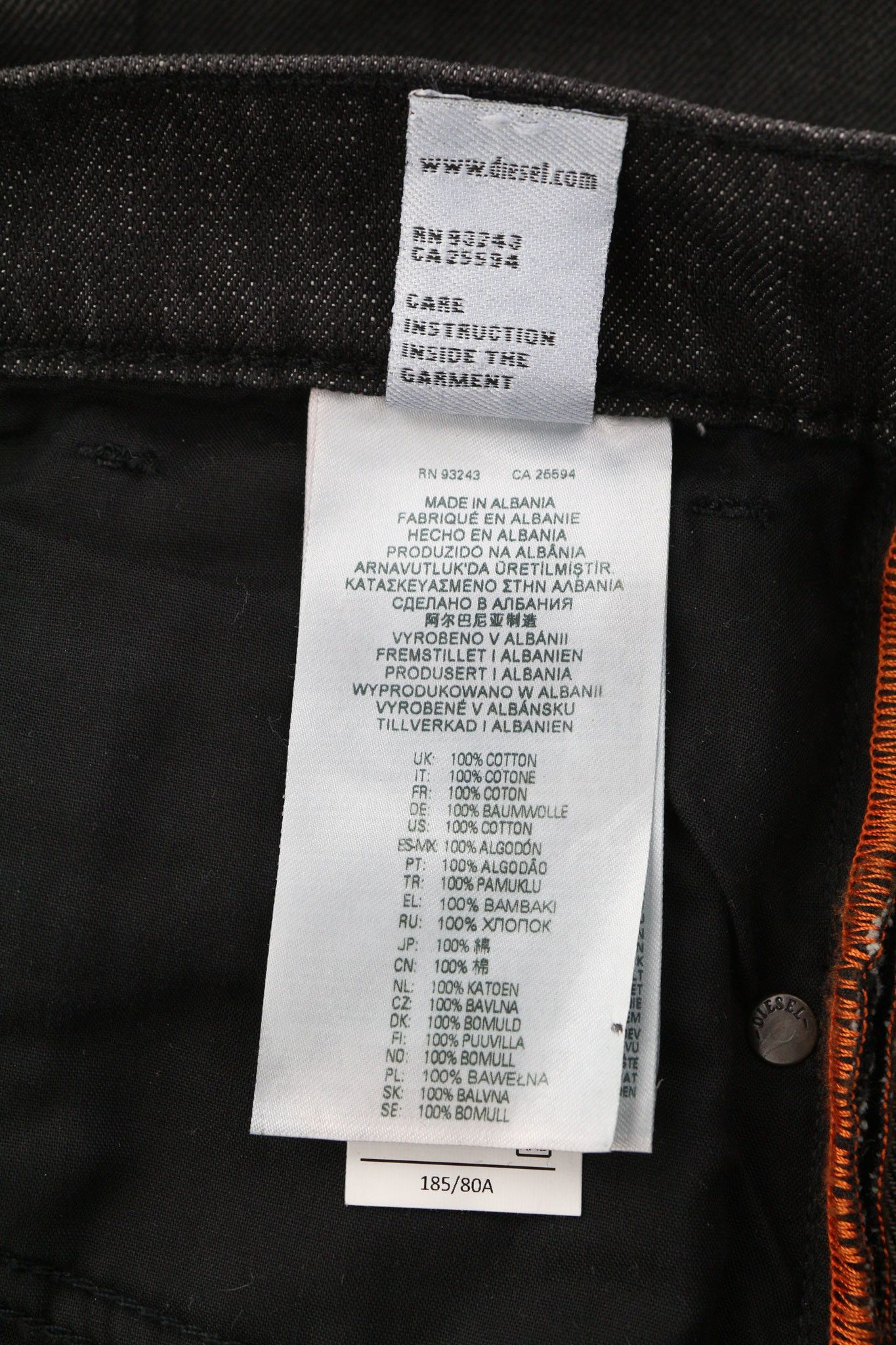 Diesel D-KRAS 0BFAX W33/L32 Black Slim Denim 40448 Size US 33 - 5 Thumbnail