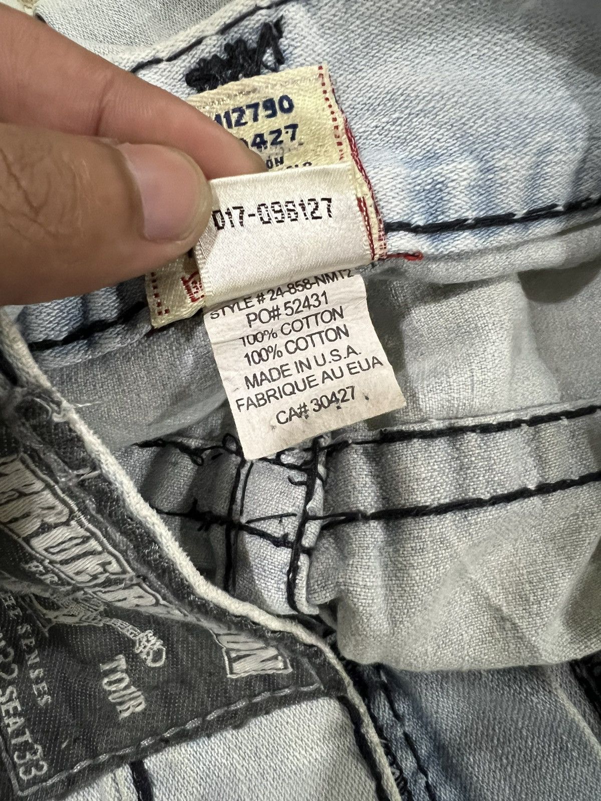 Ed Hardy Y2K True Religion Billy Super T Distressed Baggy Jeans Denim Size US 32 / EU 48 - 11 Thumbnail