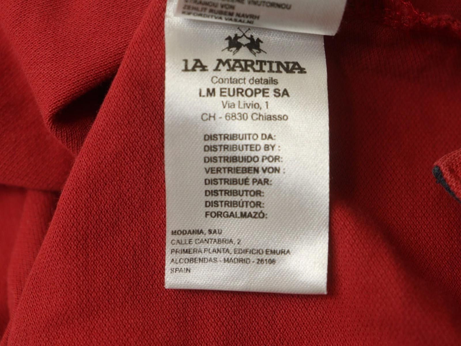 La Martina LA MARTINA Red Cotton Collared Slim Fit Polo Shirt Size M Size US M / EU 48-50 / 2 - 10 Thumbnail