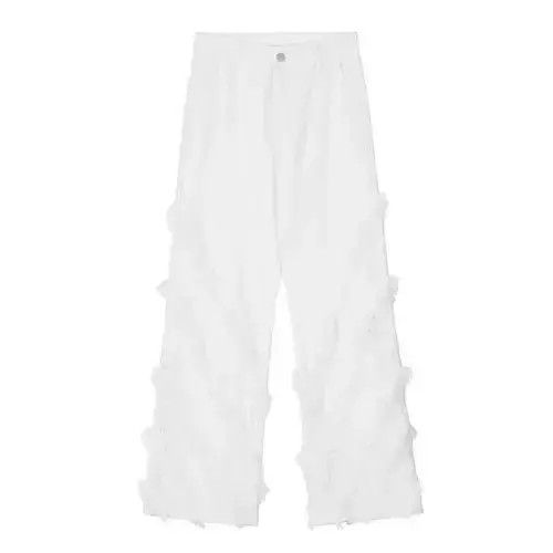 Japanese Brand Pants with raw edges loose trousers American retro style Size US 29 - 4 Thumbnail