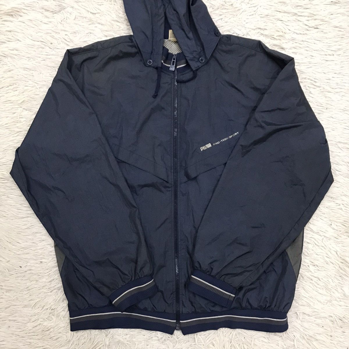 Puma × Vintage Vintage Puma Pro-Tech Sport Windbreaker Jacket Hoodie Size US L / EU 52-54 / 3 - 9 Thumbnail