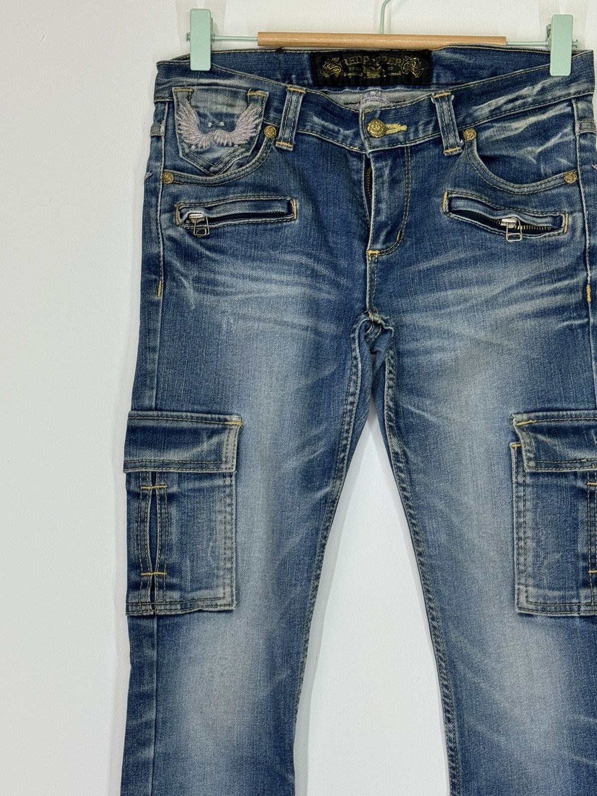 If Six Was Nine Acid Wash RedPepper Skinny Multi Pocket Jeans Low Rise Size US 28 / EU 44 - 4 Thumbnail