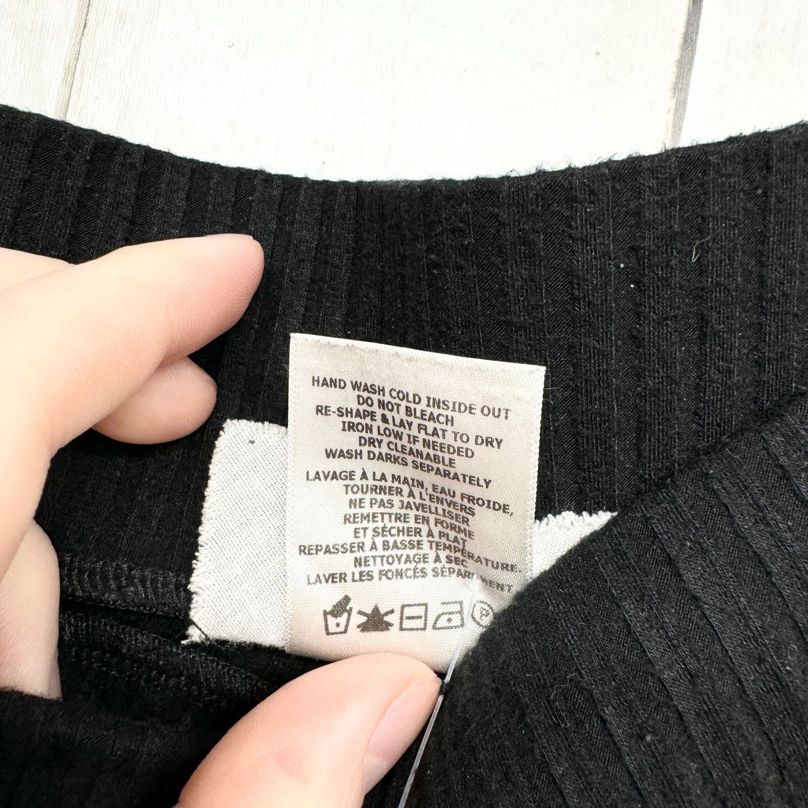 Other Cale Pants Size Small Black Flare Leggings Rib Knit Stretchy Size 27" / US 4 / IT 40 - 2 Thumbnail