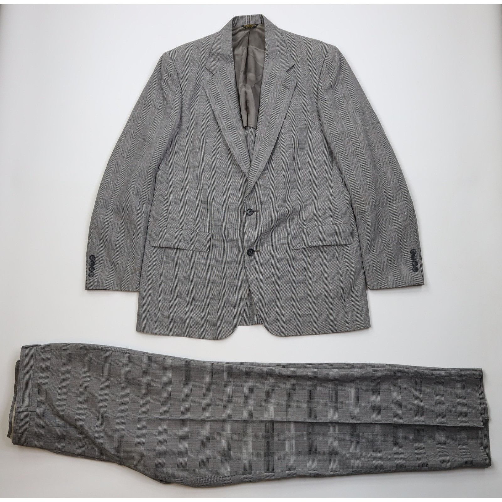 Vintage Vintage 70s Palm Beach 2 Piece Wool Suit Wedding Houndstooth Size 44L - 1 Thumbnail