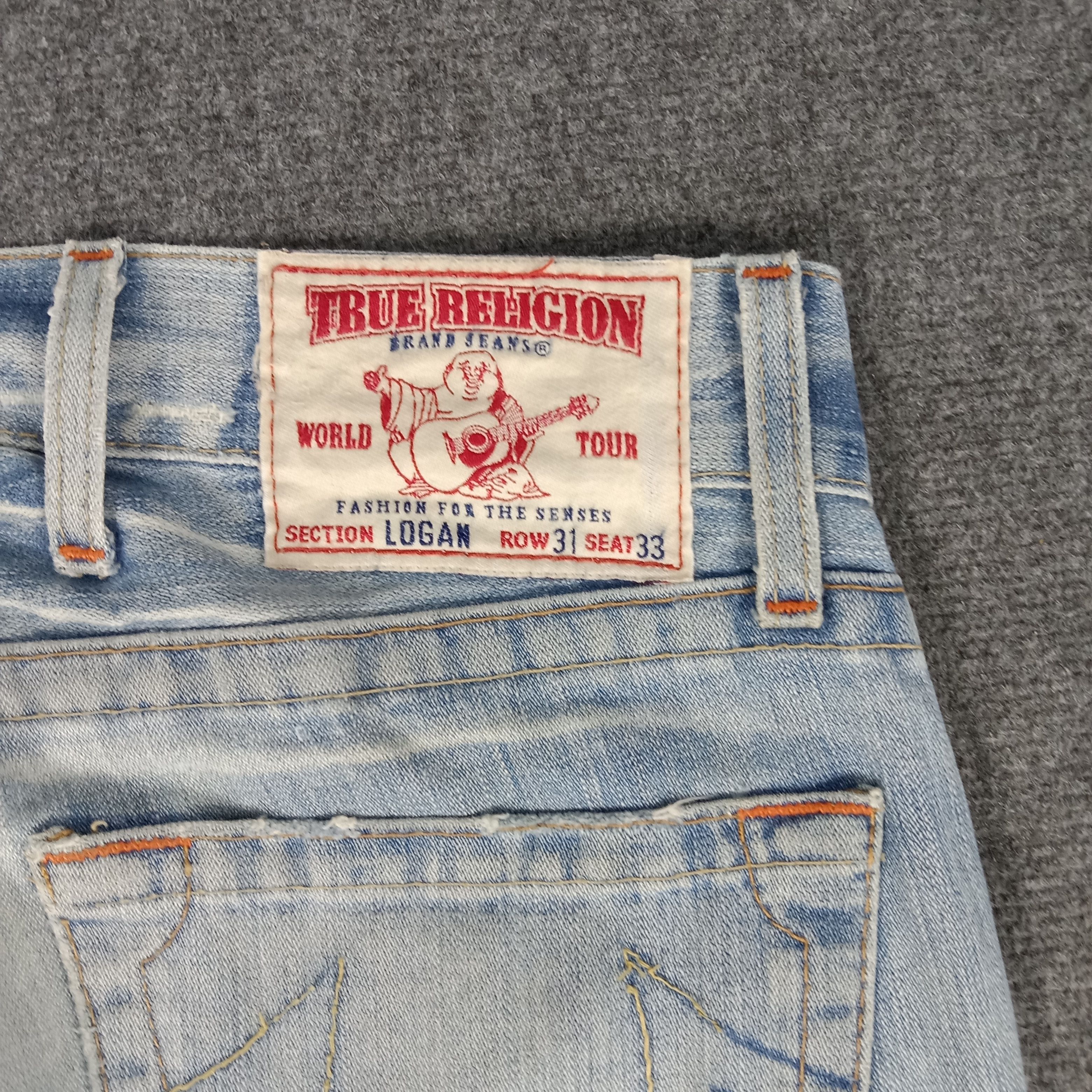 True Religion × Vintage True Religion American Distressed Style Denim Jeans Size US 33 - 3 Thumbnail