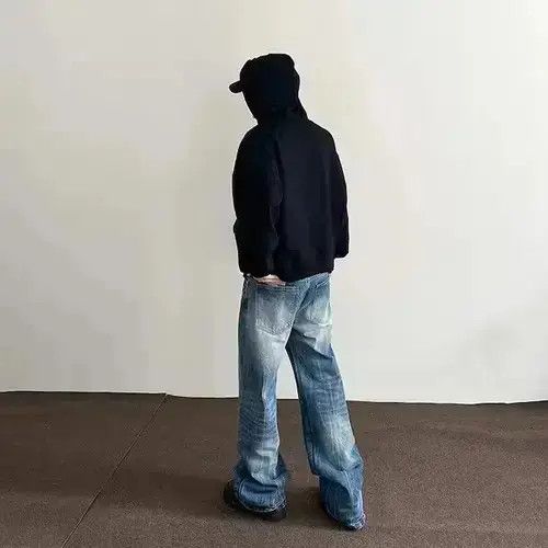 Japanese Brand Blue Baggy Denim Jeans, Grunge Jeans, Opium Jeans Size US 32 / EU 48 - 6 Thumbnail