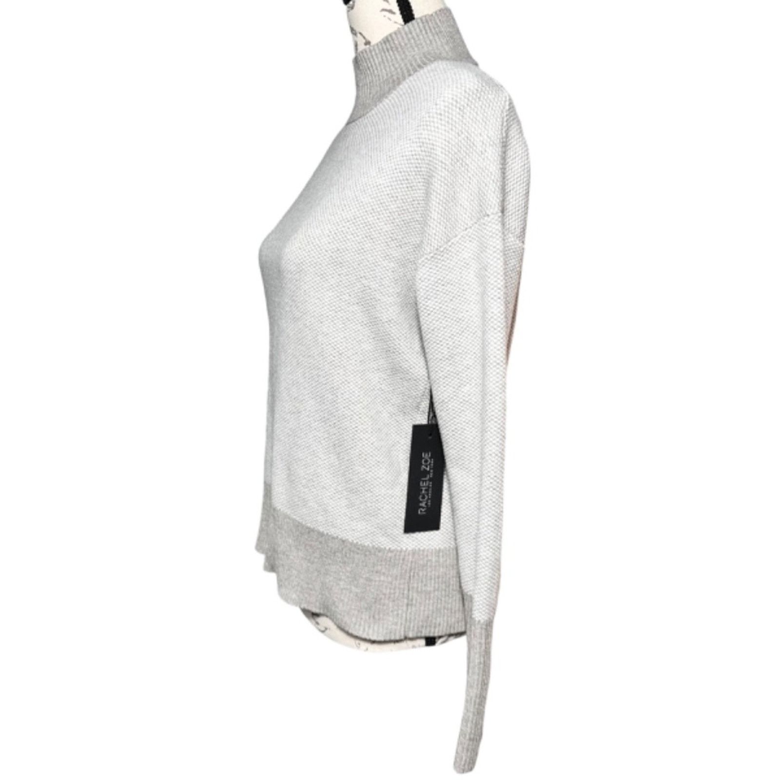 Rachel Zoe Rachel Zoe Mock Neck Grey Sweater, Soft Knit, Size XS NWT Size S / US 4 / IT 40 - 3 Thumbnail