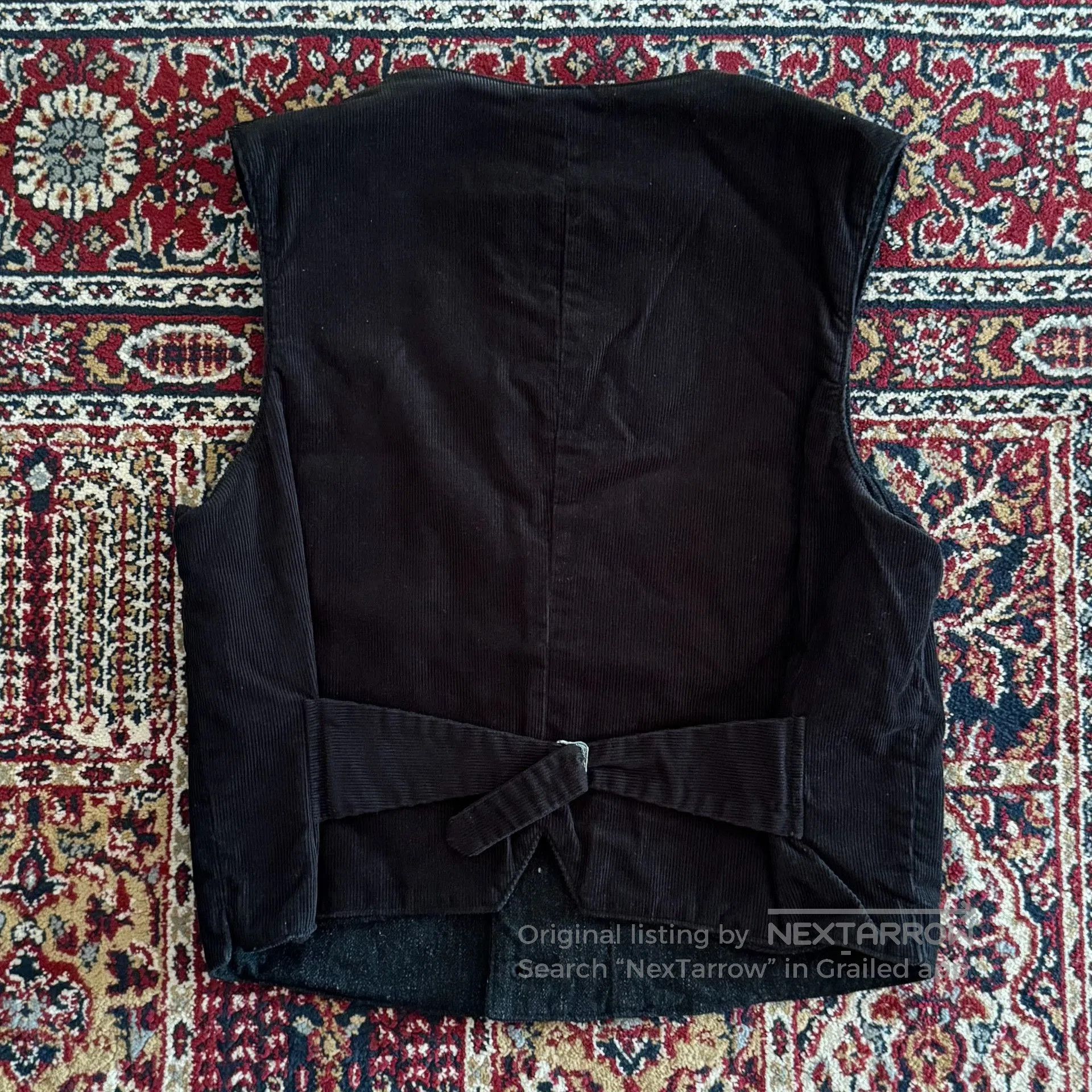 BLACK SIGN Black Corduroy Hunting Style Vest. Size US M / EU 48-50 / 2 - 4 Thumbnail