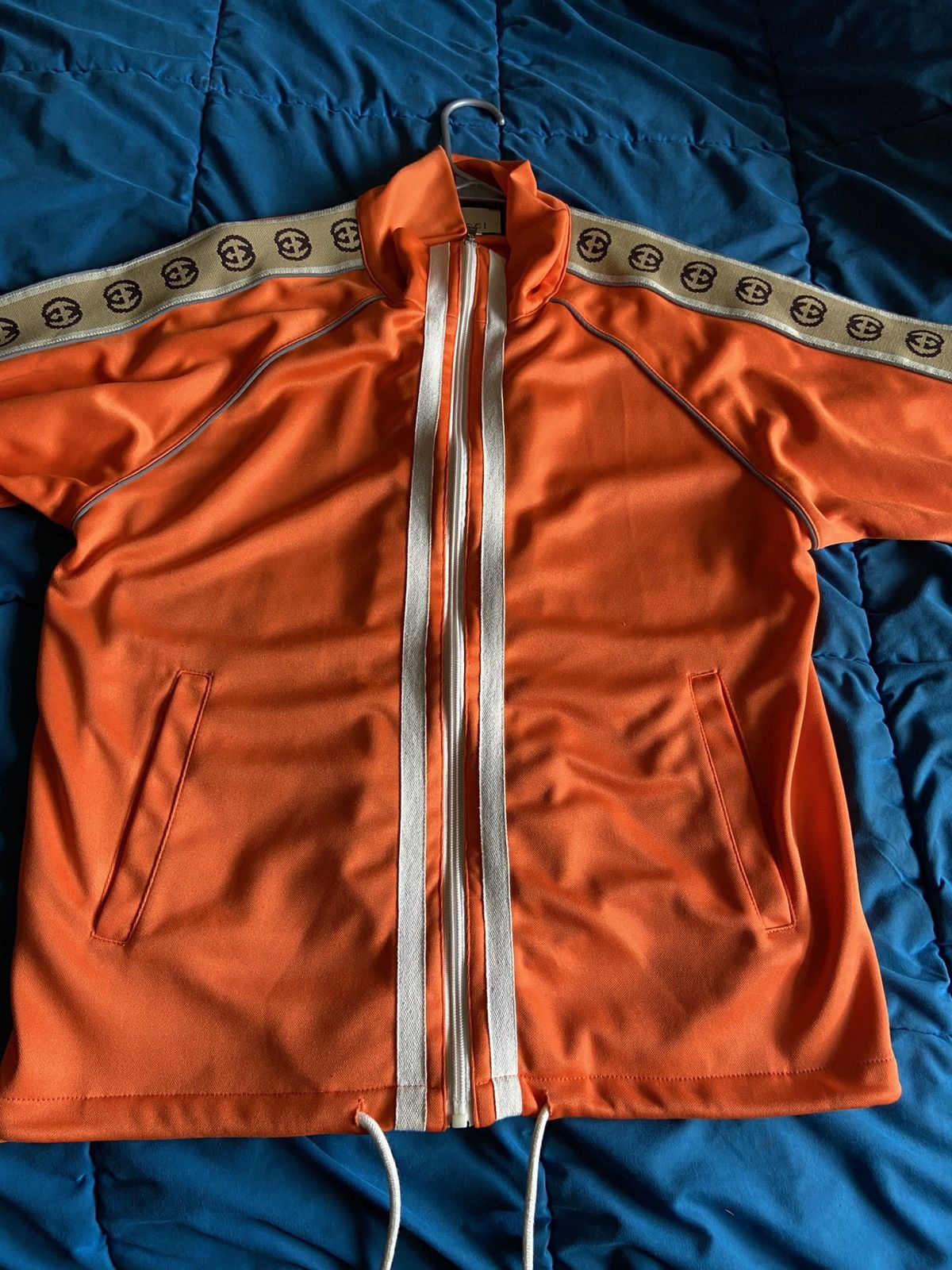 Gucci Gucci Mens Orange Track Jacket fits size Small/Medium Size US M / EU 48-50 / 2 - 1 Thumbnail