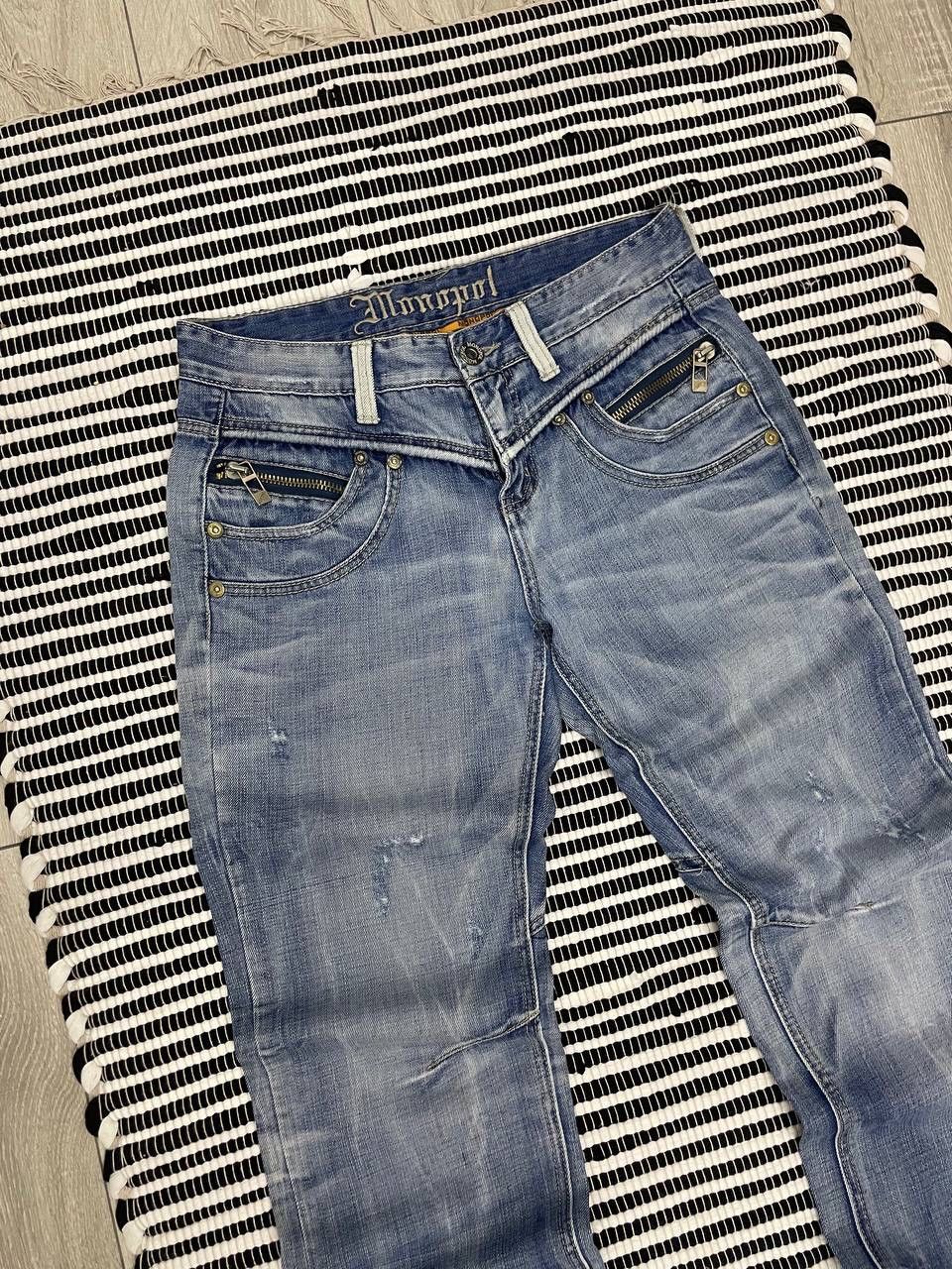 Japanese Brand Vintage Crazy Monopol Distressed Denim Jeans Y2K Size US 32 / EU 48 - 2 Thumbnail