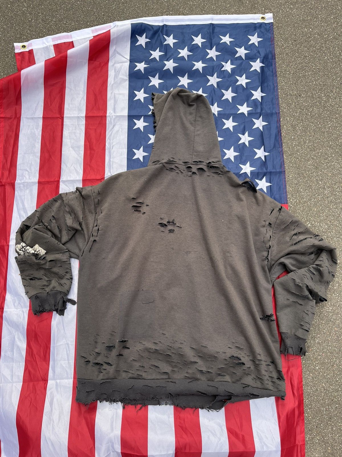 Vintage Custom 00s Distressed Zip Hoodie Size US L / EU 52-54 / 3 - 3 Thumbnail